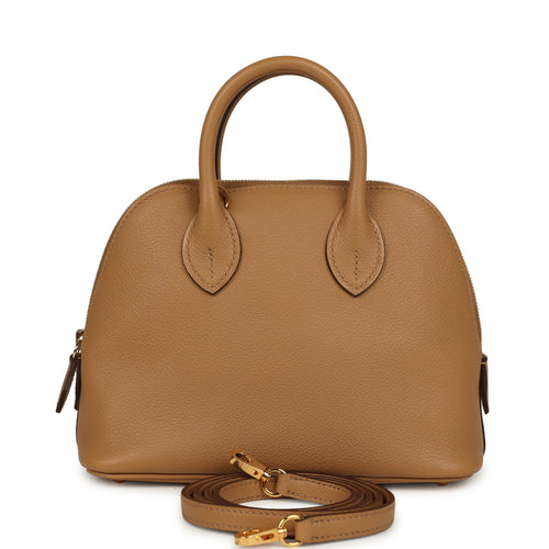 Pre-owned Hermes 1923 Bolide Mini Biscuit Evercolor Gold Hardware