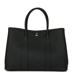 Hermes Garden Party 30 Black Negonda Palladium Hardware