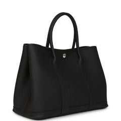 Hermes Garden Party 30 Black Negonda Palladium Hardware
