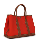 Hermes Garden Party 30 Orange Mécano Toile Officier Canvas and Gold Negonda Palladium Hardware - Thumbnail View 2