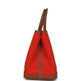 Hermes Garden Party 30 Orange Mécano Toile Officier Canvas and Gold Negonda Palladium Hardware - Thumbnail View 3