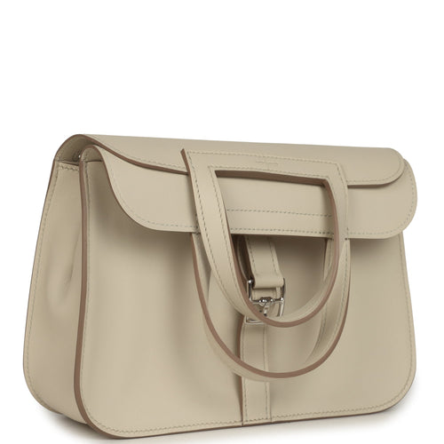 Hermes Mini Halzan Craie Swift Palladium Hardware