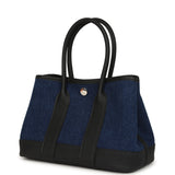 Hermes Garden Party Neo 23 Denim Moyen and Black Negonda Palladium Hardware - Thumbnail View 5