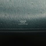 Hermes Kelly Pochette Vert Cypress Ostrich Palladium Hardware - Thumbnail View 7