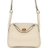 Hermes Mini Lindy II Craie Clemence Gold Hardware - Thumbnail View 1