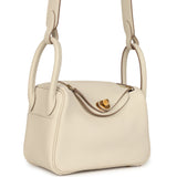 Hermes Mini Lindy II Craie Clemence Gold Hardware - Thumbnail View 2