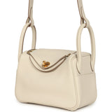 Hermes Mini Lindy II Craie Clemence Gold Hardware - Thumbnail View 5
