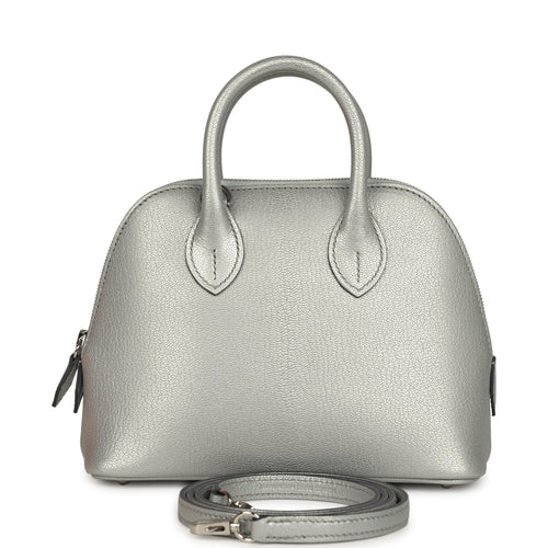 Hermes 1923 Bolide Mini Argent Chevre Mysore Palladium Hardware