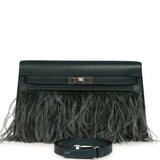 Hermes Kelly Elan Foile Vert Cypress Chevre Chamkila and Ostrich Feathers Palladium Hardware - Thumbnail View 1