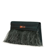 Hermes Kelly Elan Foile Vert Cypress Chevre Chamkila and Ostrich Feathers Palladium Hardware - Thumbnail View 4