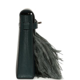 Hermes Kelly Elan Foile Vert Cypress Chevre Chamkila and Ostrich Feathers Palladium Hardware - Thumbnail View 3