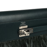 Hermes Kelly Elan Foile Vert Cypress Chevre Chamkila and Ostrich Feathers Palladium Hardware - Thumbnail View 8
