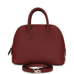 Hermes 1923 Bolide Mini Rouge H Chevre Palladium Hardware