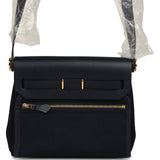 Hermes Herbag Zip 20 Mini Bleu Indigo Toile Militaire Canvas and Vache Hunter Gold Hardware - Thumbnail View 6