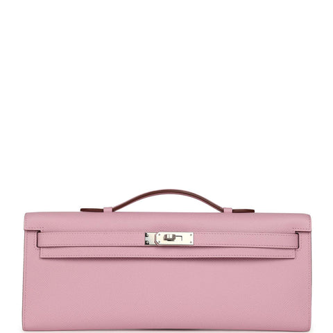 Hermes Kelly Cut Mauve Sylvestre Epsom Palladium Hardware