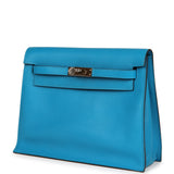 Pre-owned Hermes Kelly Danse Bleu Frida Verso Evercolor Palladium Hardware - Thumbnail View 5