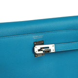 Pre-owned Hermes Kelly Danse Bleu Frida Verso Evercolor Palladium Hardware - Thumbnail View 7