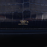 Hermes Kelly Pochette Bleu Saphir Shiny Porosus Crocodile Gold Hardware - Thumbnail View 7