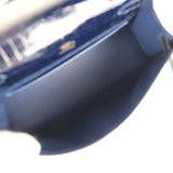 Hermes Kelly Pochette Bleu Saphir Shiny Porosus Crocodile Gold Hardware - Thumbnail View 8
