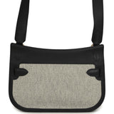 Hermes Jypsiere Mini Black and Ecru Toile H Black Swift Gold Hardware - Thumbnail View 4