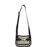 Hermes Jypsiere Mini Black and Ecru Toile H Black Swift Gold Hardware - Thumbnail View 7