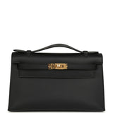 Hermes Kelly Pochette Black Swift Gold Hardware - Thumbnail View 1