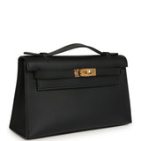Hermes Kelly Pochette Black Swift Gold Hardware - Thumbnail View 2
