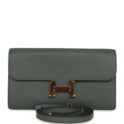 Hermes Constance Wallet To Go Vert Amande Evercolor Gold Hardware