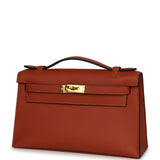 Hermes Kelly Pochette Cuivre Swift Gold Hardware - Thumbnail View 5