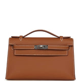 Hermes Kelly Pochette Gold Swift Palladium Hardware - Thumbnail View 1