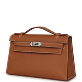 Hermes Kelly Pochette Gold Swift Palladium Hardware - Thumbnail View 5