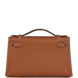 Hermes Kelly Pochette Gold Swift Palladium Hardware - Thumbnail View 4
