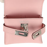 Hermes Kelly Festival Bag Charm Rose Sakura Swift Palladium Hardware - Thumbnail View 7