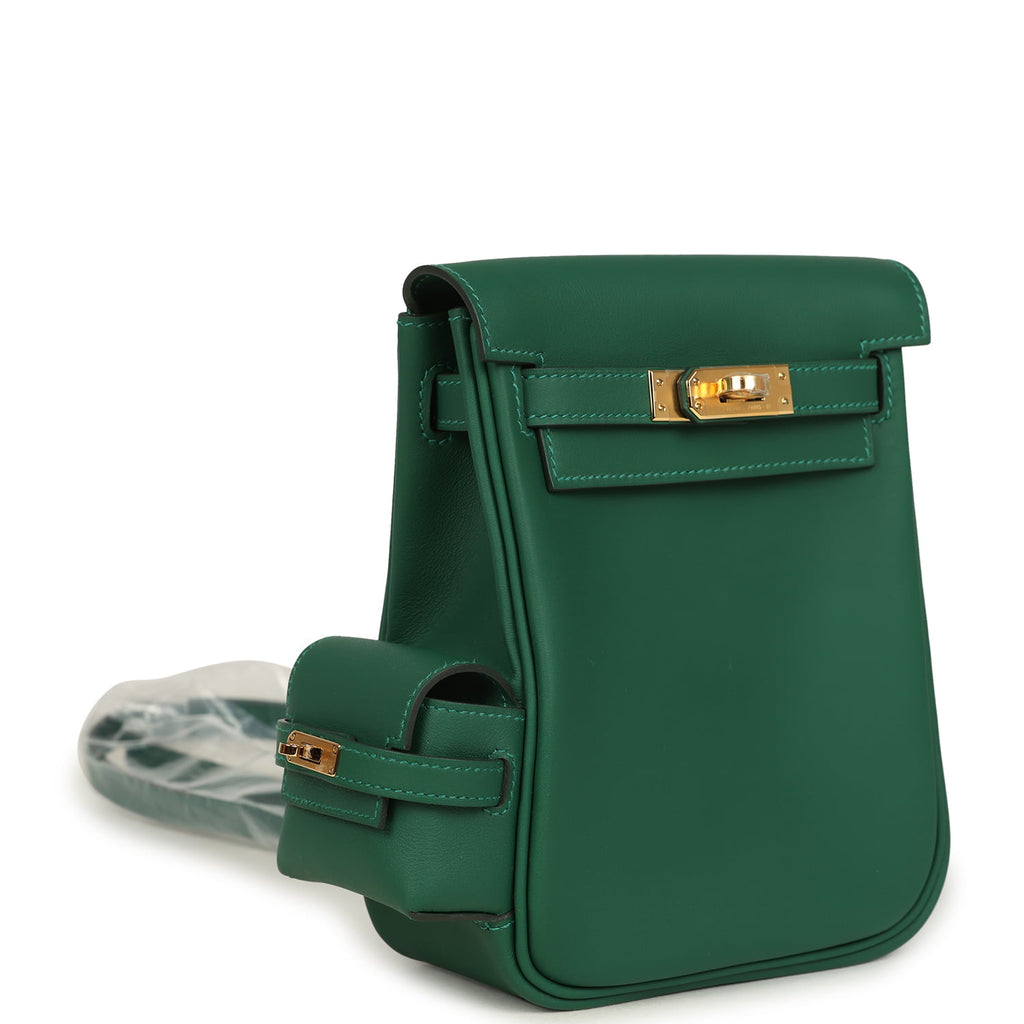 Hermes Mini Kelly Jump Backpack Vert Moyen Swift Gold Hardware