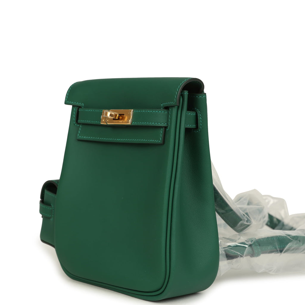 Hermes Mini Kelly Jump Backpack Vert Moyen Swift Gold Hardware