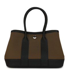 Hermes Garden Party Neo 23 Vert Olive Toile Officier Canvas and Black Negonda Palladium Hardware