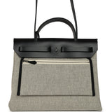 Hermes Herbag Zip Pegase Pop PM 31 Bleu Indigo-Ecru Toile H Canvas, Bleu Indigo Vache Hunter Palladium Hardware - Thumbnail View 4