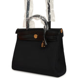 Hermes Herbag Zip 31 PM Black Toile Militaire Canvas and Vache Hunter Gold Hardware - Thumbnail View 5
