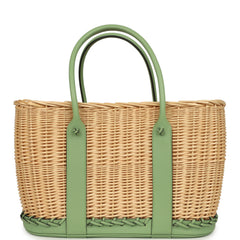 Hermes Picnic Garden Party 36 Vert Criquet Swift and Natural Osier Wicker