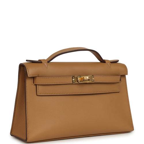 Hermes Kelly Pochette Biscuit Swift Gold Hardware