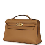 Hermes Kelly Pochette Biscuit Swift Gold Hardware - Thumbnail View 5