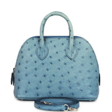 Hermes 1923 Bolide Mini Bleu Royal Ostrich Palladium Hardware - Thumbnail View 1