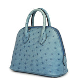 Hermes 1923 Bolide Mini Bleu Royal Ostrich Palladium Hardware - Thumbnail View 5