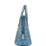 Hermes 1923 Bolide Mini Bleu Royal Ostrich Palladium Hardware - Thumbnail View 3