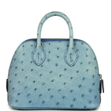 Hermes 1923 Bolide Mini Bleu Royal Ostrich Palladium Hardware - Thumbnail View 4