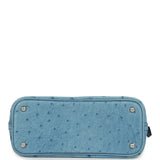 Hermes 1923 Bolide Mini Bleu Royal Ostrich Palladium Hardware - Thumbnail View 6
