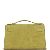 Vintage Hermes Kelly Pochette Vert Anis Doblis Palladium Hardware - Thumbnail View 4