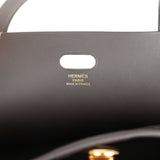 Hermes Tablier Sellier Ebene Vache Hunter, Swift, Toile Militaire Gold Hardware - Thumbnail View 10