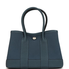 Hermes Garden Party Neo 23 Bleu Tempete Toile Officier and Negonda Palladium Hardware