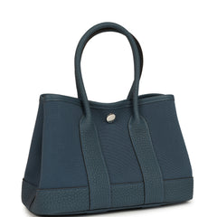 Hermes Garden Party Neo 23 Bleu Tempete Toile Officier and Negonda Palladium Hardware